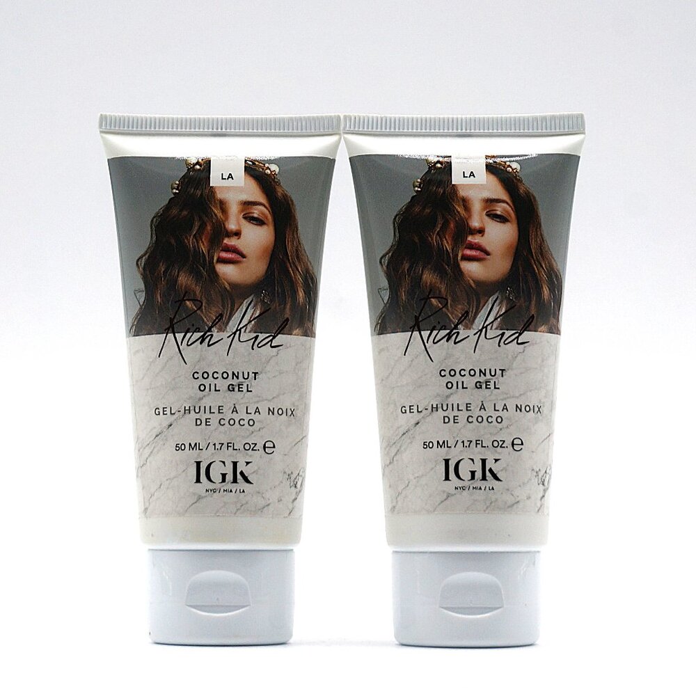 2x IGK‎ RICH KID Coconut Oil Air-Dry Styler 1.7 oz